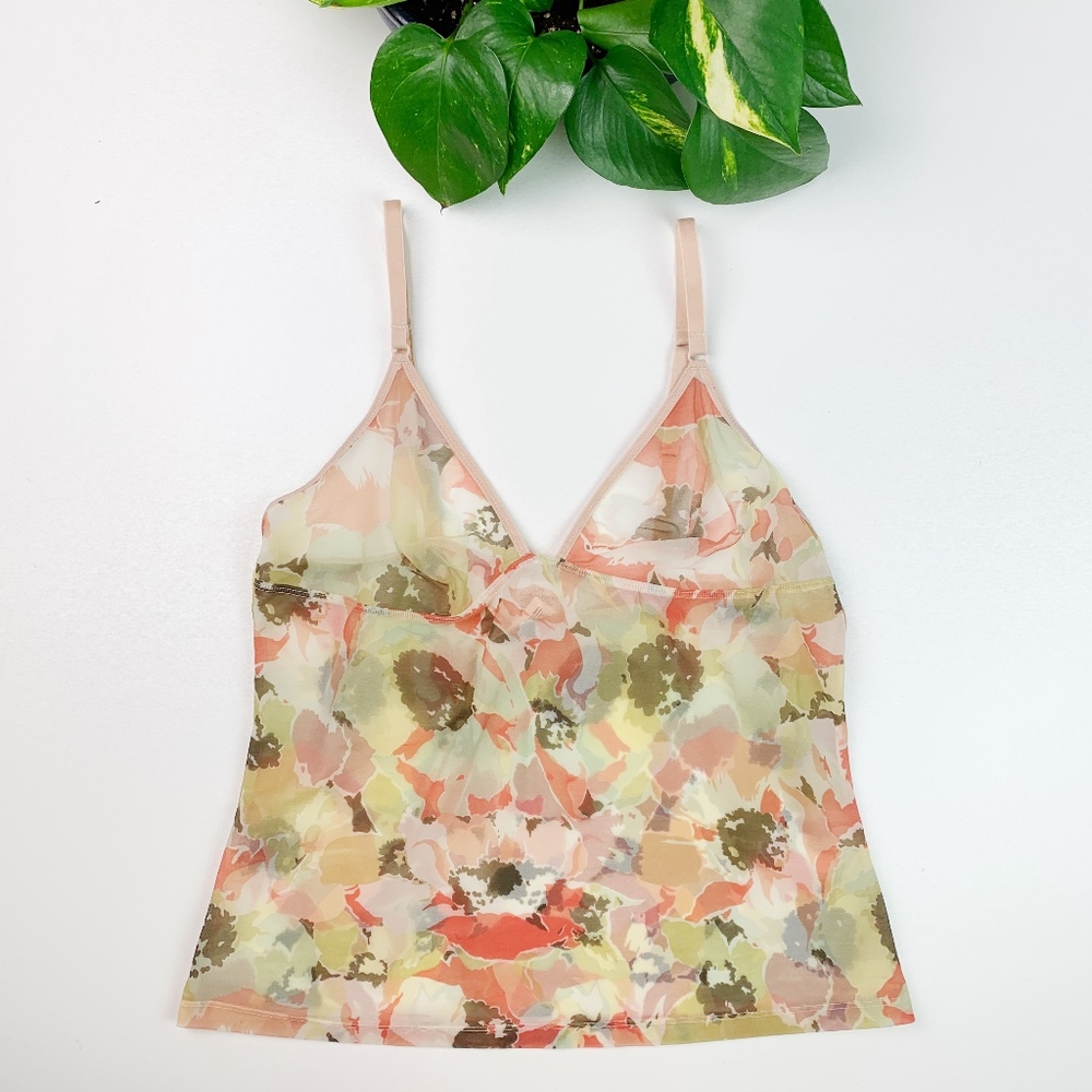 3/$10 Sheer Floral Calvin Klein Tank Top Large